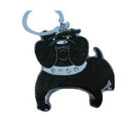 Fat-catz-copy-catz Large Angry British Bull-Dog Black or White with diamonte collar keyring gift idea (black)