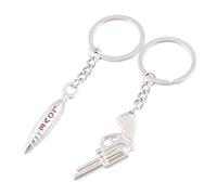 Fat-catz-copy-catz Lovers Couples Set of 2 Silver Tone Valentine's Gun & Bullet Keyrings