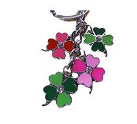 Fat-catz-copy-catz Multi Coloured Diamonte Irish 4 Leaf Clover Shamrock Enamel Metal Keyring