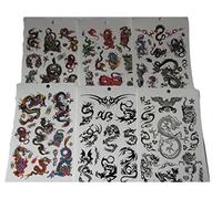 Fat-catz-copy-catz One Book of 6 Sheets Mens Boys Large Black Celtic Chinese Dragon Celtic Tribal style Temporary Tattoos for parties, gifts