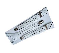 Fat-catz-copy-catz Quality Adjustable White Polka Dots Unisex Adult Elastic Clip-on Braces Suspender Y back Neon Belt One Size