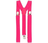 Fat-catz-copy-catz Quality Slim Narrow Adjustable Unisex Adult Child Elastic Clip-on Braces Suspender Y back Neon Belt One Size (Fuchsia Braces)