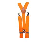 Fat-catz-copy-catz Quality Slim Narrow Adjustable Unisex Adult Child Elastic Clip-on Braces Suspender Y back Neon Belt One Size, posted from London (orange braces)