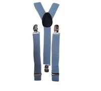Fat-catz-copy-catz Quality Slim Narrow Adjustable Unisex Adult Child Elastic Clip-on Braces Suspender Y back Neon Belt One Size (Light Grey Braces)