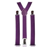 Fat-catz-copy-catz Quality Slim Narrow Adjustable Unisex Adult Child Elastic Clip-on Braces Suspender Y back Neon Belt One Size, posted from London (purple braces)