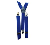 Fat-catz-copy-catz Quality Slim Narrow Adjustable Unisex Adult Child Elastic Clip-on Braces Suspender Y back Neon Belt One Size (Dark Blue Braces)