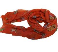 Fat-catz-copy-catz Quality Soft Feel Owls Birds on Branch, Owls in Love Pastel Ladies Scarf, Shawl, Wrap, Sarong (deep pink owls with arrows)