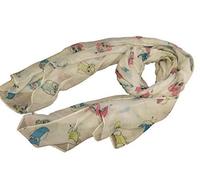 Fat-catz-copy-catz Quality Soft Feel Owls Birds on Branch, Owls in Love Pastel Ladies Scarf, Shawl, Wrap, Sarong (white owls with arrows)