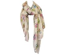 Fat-catz-copy-catz Quality Soft Feel Owls Birds on Branch, Owls in Love Pastel Ladies Scarf, Shawl, Wrap, Sarong (pale yellow owls with arrows)