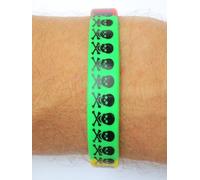 Fat-catz-copy-catz Rasta Rastafari Colours Skull & Bones Mens Ladies Silicone Rubber Wrist Band Bracelet