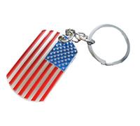 Fat-catz-copy-catz Red/Blue USA Flag Stars & Stripes Patriotic Dog Tag Style Keyring