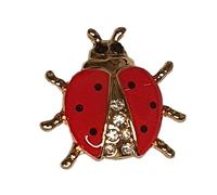 Fat-catz-copy-catz Red Fashion LadyBird LadyBug Insect Diamonte Enamel Badge Pin Brooch