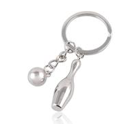 Fat-catz-copy-catz Silver Tone Bowling Keyring