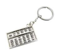 Fat-catz-copy-catz Silver Tone Metal Spinning Beads Mathematical Abacus Enamel Keyring Gift Idea