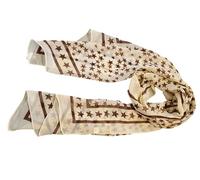 Fat-catz-copy-catz Sparkly Stars Chiffon Feel Soft Ladies Fashion Shawl Scarf 160cm x 60cm Posted from London (Chiffon Beige with Stars Scarf)