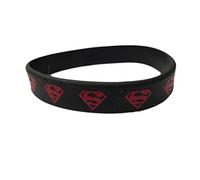 Fat-catz-copy-catz Superman D.C Comics superhero silicone rubber gummy fashion wrist bracelet band (Black Superman Silicone Band)