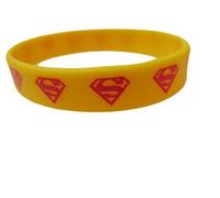 Fat-catz-copy-catz Superman D.C Comics superhero silicone rubber gummy fashion wrist bracelet band (Yellow Superman Silicone Band)