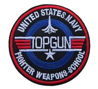 Fat-catz-copy-catz U.S. Air Forces Top Gun TopGun Embroidered Patch Badge Iron or Sew on Patch 7.5cm Diameter