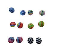Fat-catz-copy-catz Wholesale lot: 6-8 pairs Fashion Girls, Womens, Unisex Rainbow Striped Round Square Moustache Earrings, studs in box (rainbow/striped round earrings)