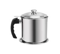 Fat Collector Container for Kitchen | Large Capacity Stainless Steel Dispenser Strainer - Can for Cooking Oil, For Home, Dorm, Apartment, Cooked