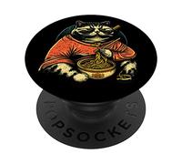 Fat Cute Cat Japanese Samurai Sumo Animal Art PopSockets Swappable PopGrip