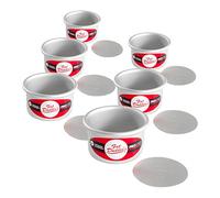 Fat Daddio's PCC-32CASE Anodized Aluminum Round Cheesecake Pans, 6 Piece Set, 3 x 2 Inch