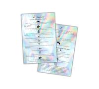 Fat Dissolve Hyaluron Pen Injection Aftercare Card | 30 Pack | Physical Printed 4x6” inches Postcard Size | Non-Reflective Matte Holographic Look Design
