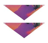 Fat Dog Dopamine Color Seasonal Dog Bandanas Unique Shape Adjustable Fit Triangle Bibs Kerchief Set Cute Pet Holiday Accessories Decor for Dogs Cats 2 Pack