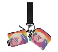Fat Dog Dopamine Color Women's Coin Pouches Card Holder Cute Fashion Key Chain Wallet Change Purse with Zipper Pocket for Ladies Girls 2 Packs, fat dog dopamine color, One Size, Art Deco