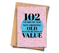 Fat Flamingos 102nd Birthday Card - 102 Years of Age Not Growing Old Just Increasing in Value Funny Card From Her, Grandchildren, Parent (A5 - 5.8x8.3inch - 14.8x210cm) With Envelope