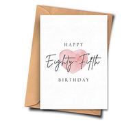 Fat Flamingos 85th Birthday Card Elegant Design Water Colour Heart unisex card - For Her, Stepdad, From him, Friend, Husband (A5 - 5.8x8.3inch - 14.8x210cm)