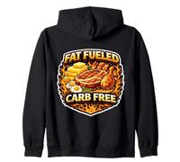 Fat Fuelled Carb Free Keto Carnivore Paleo Ketogenic Diet Zip Hoodie