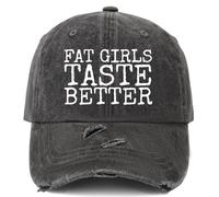 Fat Girls Taste Better Hat for Men Funny Baseball Hat Funny Gifts, Allblack, One Size