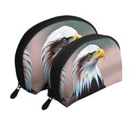 Fat Groundhog Moon Cosmetic Bag, Travel Makeup Pouch, Portable Waterproof Cosmetic Pouch for Girls Women., Eagle Head Close-up, One Size
