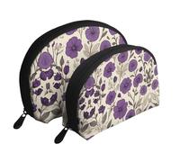 Fat Groundhog Moon Cosmetic Bag, Travel Makeup Pouch, Portable Waterproof Cosmetic Pouch for Girls Women., Beautiful Fluttering Flowers, One Size