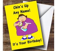 Fat Lady Chins Up Insulting & Offensive Funny Personalised Birthday Card | Birthday Card | Insulting Joke Offensive Card