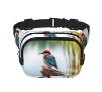 Fat Lagoon Bird Printed multifunctional waist bag, unisex trendy messenger bag, travel sports storage bag