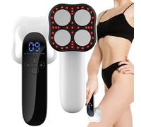 Fat Massager - 4 Massage Heads, EMS Microcurrent Body Shaper, 3 Modes + Heating Function + 10 Intensities, for Abdomen, Waist, Arms, Legs, Buttocks