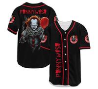 fat mummy Cute Alien Baseball Jersey, Movie Character Jersey Button Down Shirt, Birthday Gifts for Cartoon Lovers, Horror Friend 1, 3XL