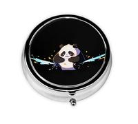 Fat Panda Mini Round Pill Box, can be Put into Wallet, Pocket, Light and Convenient, 3 Compartment Pill Box, Portable Pill Box,