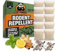 Fat Panda | Peppermint Oil Rodent Repellent | 10 Pack Natural Mouse & Rat Repellent Pouches | Indoor & Outdoor Pest Control for Mice, Spiders, Ants, Roaches & Bugs | Long Lasting, Safe & Non-Toxic