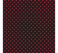 Fat Quarter (48cm x 58cm) Stars in The Space Quilting Cotton Fabric Dressmaking Patchwork Material Stars (Red Stars on Black)