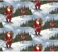 Fat Quarter A Day In The Life Santa Snow Christmas Cotton Quilting Fabric- SPX