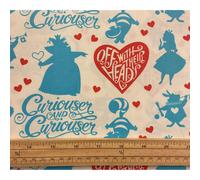 Fat Quarter: Alice in Wonderland - Curiouser and Curiouser 100% Cotton Quilting Fabric by Camelot