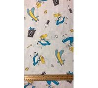 Fat Quarter Alice in Wonderland Dots On White 100% Cotton Quilting Fabric