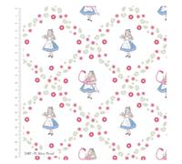 Fat Quarter Alice In Wonderland On Floral Flamingo 100% Cotton Quilting Fabric
