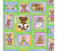 Fat Quarter Boyds Bears Small Panels Cotton Quilting Fabric - SPX