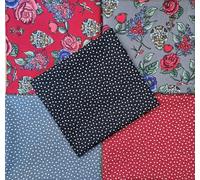 Fat Quarter Bundle - Gothic Skulls & Skeletons Halloween Craft Fabric Material