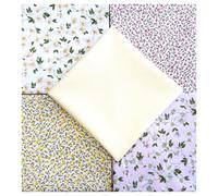 Fat Quarter Bundle - Pretty Pink & Yellow Ditsy Floral Mix Bunting Craft Fabric Material