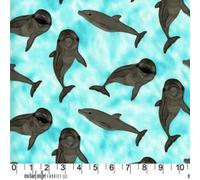 Fat Quarter Dolphin Babies - Paradise Cove Cotton Quilting Fabric-Michael Miller
